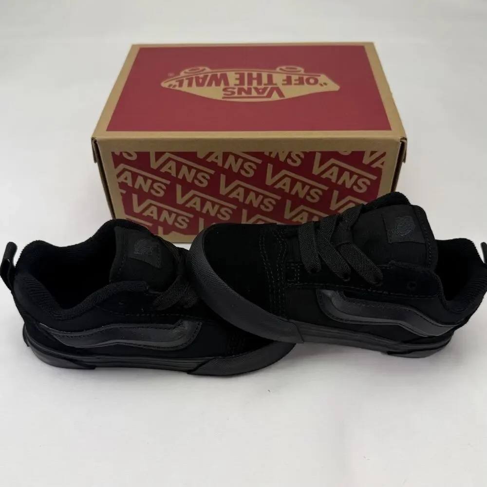 Vans‎ Knu School Suede & Canvas Sneakers Triple Black Toddler Size 9 NEW IN BOX!